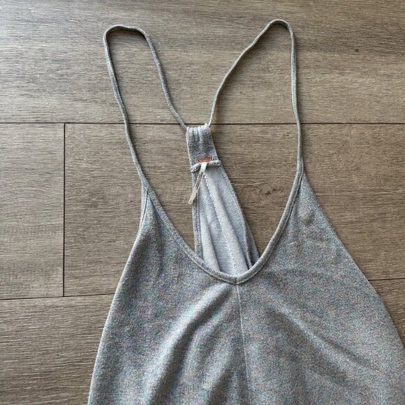 Free People Women's LG Why Not Shine Gray Sparkle Jumpsuit Oversized - Picture 7 of 10